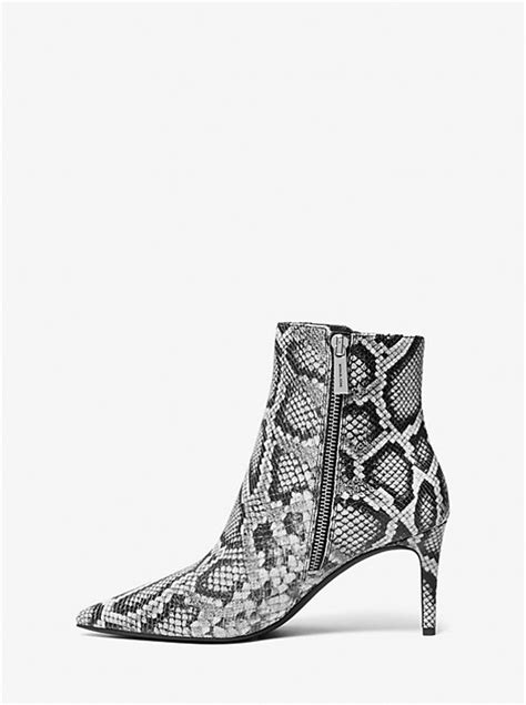 Alina Flex Snake Embossed Leather Ankle Boot 